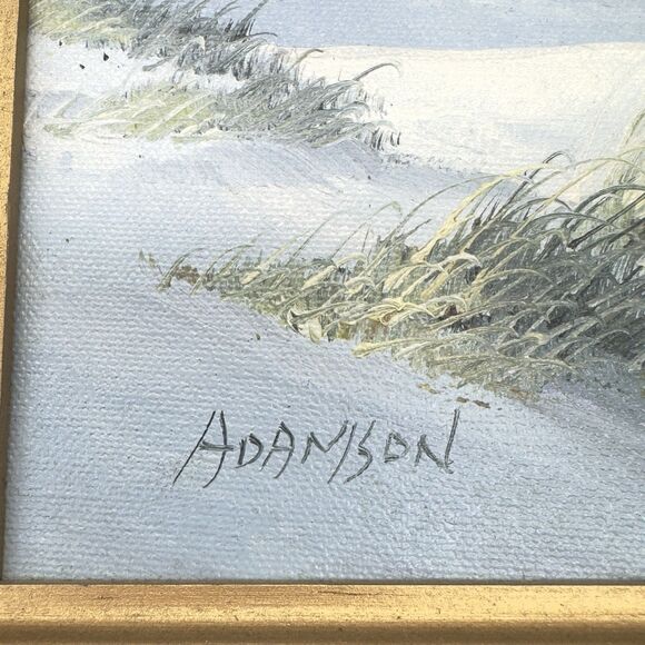 Original Lighthouse Coastal Oil Painting Framed Original Signed Adamson Nautical - Picture 3 of 16